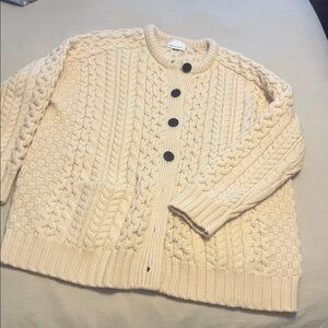 Rebecca Taylor Cream Merino Wool Chunky Sweater